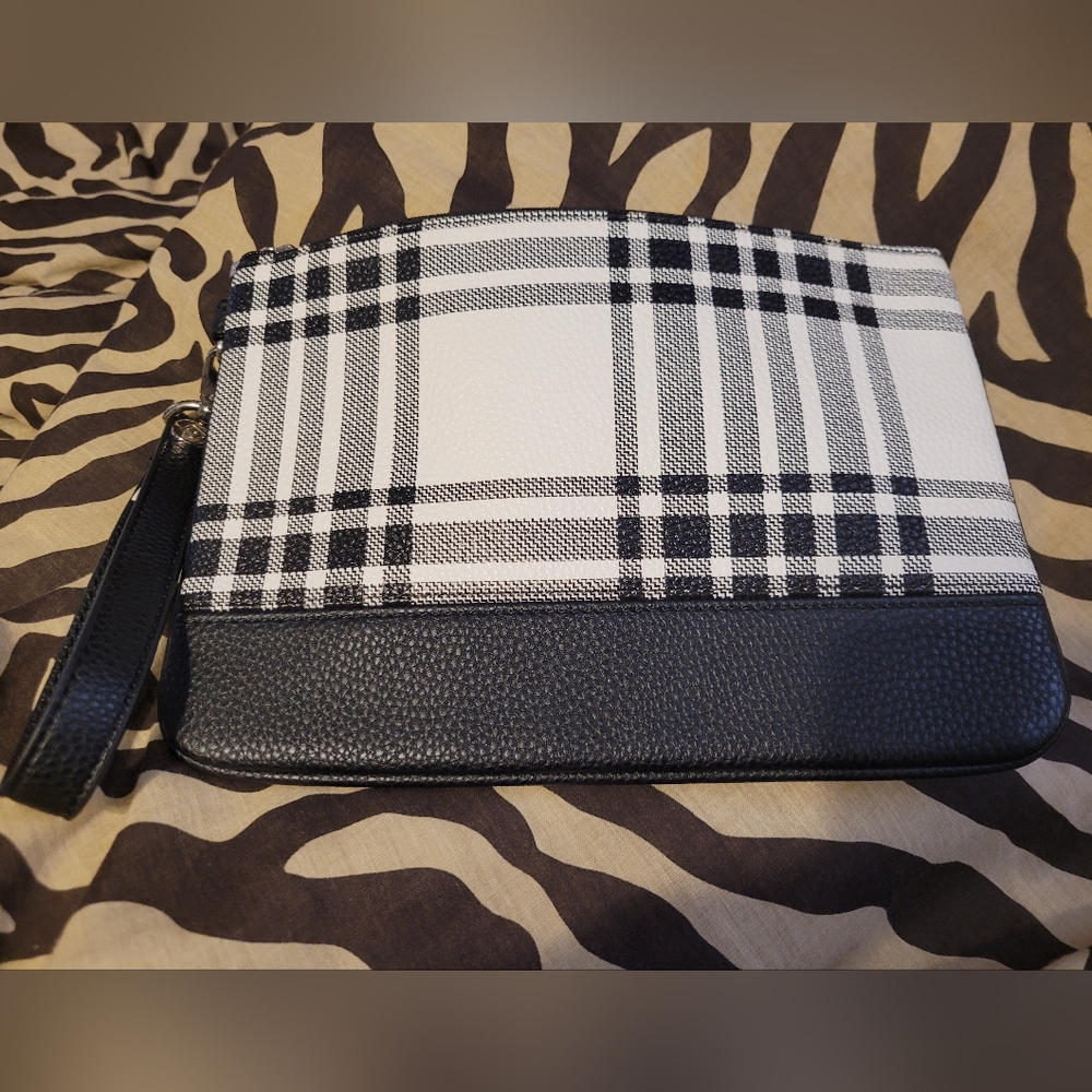 Thirty-One Black and White Plaid Bag